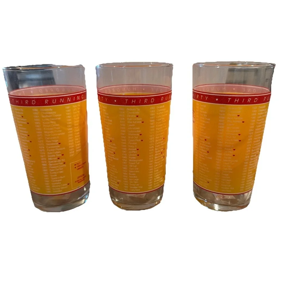 133rd‎ Kentucky Derby Glasses SET of 3 Churchill Downs 2007 Collectible Souvenir